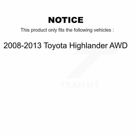 Kugel Front Rear Wheel Bearing And Hub Assembly Kit For 2008-2013 Toyota Highlander AWD K70-101662